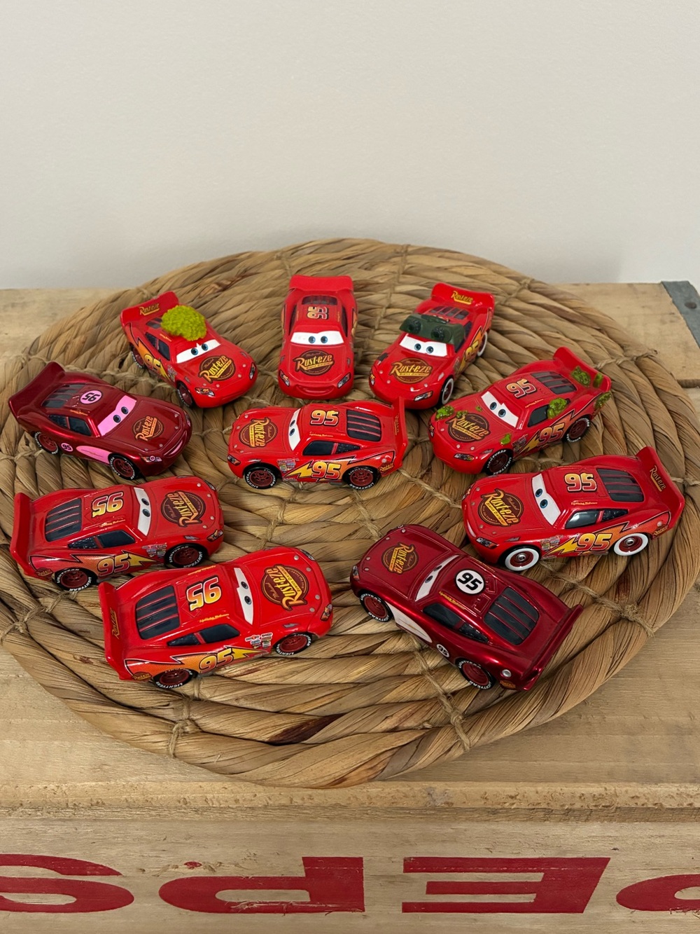 Lightning McQueen Red Die-Cast Car Toy - Lot of 10